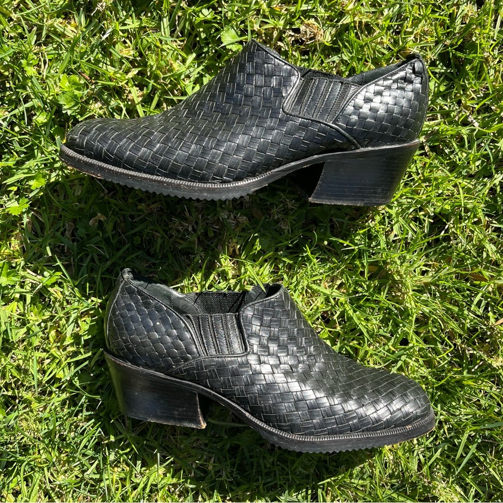Vintage 90s Cole Haan Basketweave Leather Loafers Size 9 Made in Brazil - Picture 1 of 11